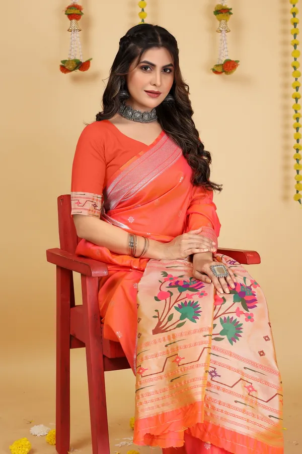 MUSTARD_PURE_SILK_PAITHANI_SAREE